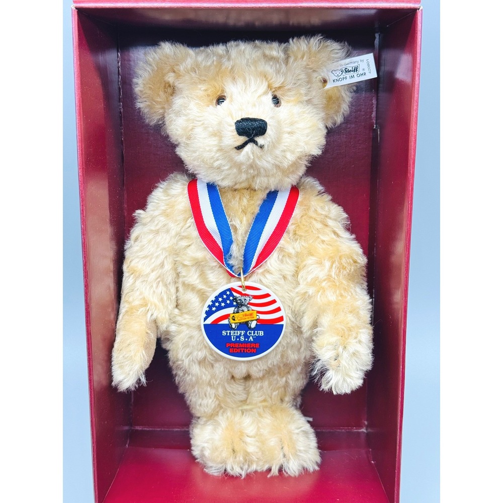 Steiff Teddy Bear Sam Club USA Premiere Edition 420801 1993 Mohair 11" NRFB
